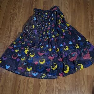 Sunshine Joy Trippy Mushroom Patterned Women's Wrap Skirt‎ Hippie Boho Indie Y2k